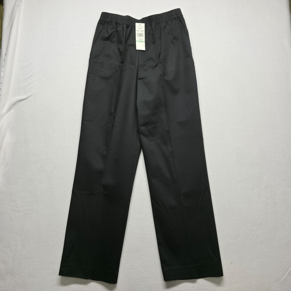 Alfred Dunner Women's Black Elastic Waist Classics Twill Pants Size 8 NWT